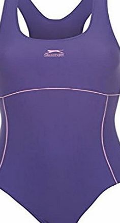 Slazenger Racer Back Swimsuit Ladies [ Purple/Orchid , 14 (L) ]